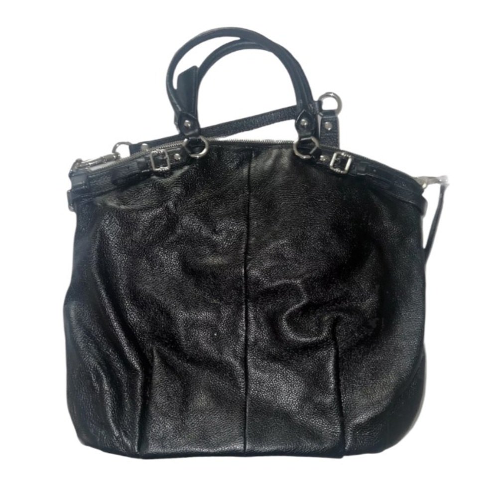 Coach Madison Sophia soft Black Leather Tote shoulder bag silver tone hardware - Picture 4 of 16